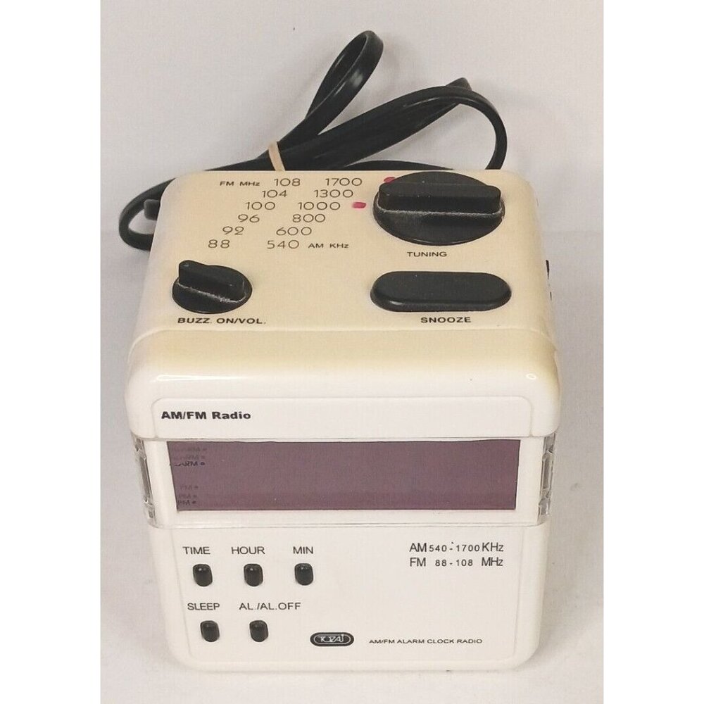 Vintage Tozai AM/FM Clock Radio Cube Model ATC-35 Alarm Snooze Tested